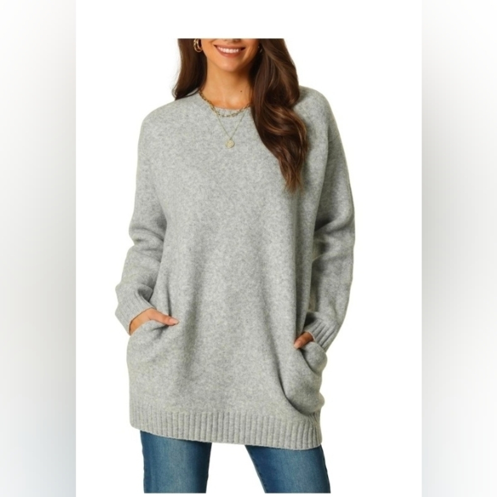 Seta T Women's Sweaters Long Sleeve Crewneck Cozy Oversized Sweater Loose Fit